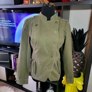 Hang Ten Military Style Cross Collar Jacket Green sz L